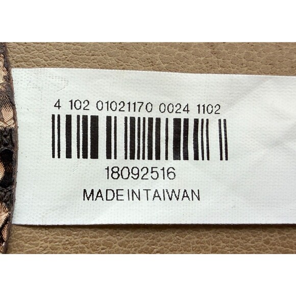 Express Faux Snakeskin Womens Belt Beige Brown Size Small S Brass Buckle 26-32" - Picture 10 of 13